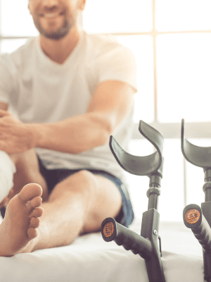 Person with crutches